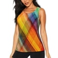 thumbnail image 1 of Fotbe Abstract Watercolors Tartan Blusas Sin Mangas para Mujer – Estilo Casual, Corte Suelto, Slim-Fit, Cuello Redondo Deportivo, Tops de Verano para Gimnasio y Yoga-XX-Large, 1 of 7
