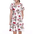 thumbnail image 1 of Bixox Robe d'Été à Manches Courtes pour Femmes Robe Ample Longueur Genou avec Poches-Caring Vache, 1 of 7