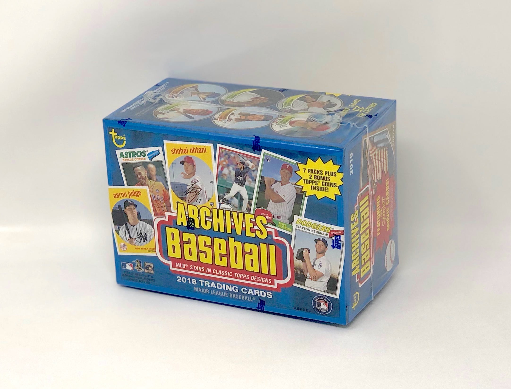 2018 Topps Archives Baseball Blaster Box (8 Packs/8 Cards, 2 Coin 