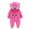 #0247-Hot Pink, variant on Newborn Baby Winter Thickened Cat-Print Hooded Jumpsuit Fleece Crawling Suit for Newborn Winter Days, Indoor Cuddles, Family Photos, Stroller Rides 0-12M