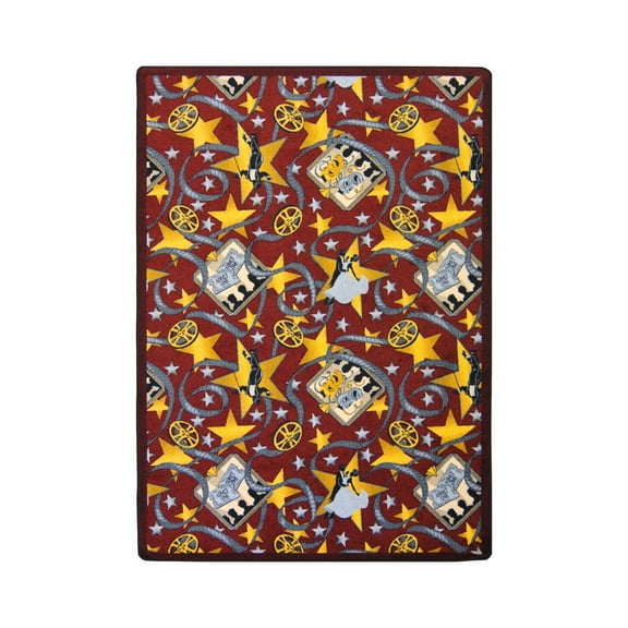 Joy Carpets Any Day Matinee Silver Screen Theater Area Rugs, 46-Inch by 64-Inch by 0.36-Inch, Burgundy
