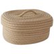 thumbnail image 2 of Cesta de almacenamiento tejida multifuncional Cesta de cuerda de algodón Cesta de almacenamiento tejida rústica con tapa, 2 of 6