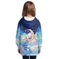 thumbnail image 2 of Psesaysky Kids Girls Fleece Pullover Hoodies Long Sleeve Kawaii Cat with Moon Printed Hooded Sweatshirts with Pockets Casual Trendy Tops for 7-8 Years, 2 of 7