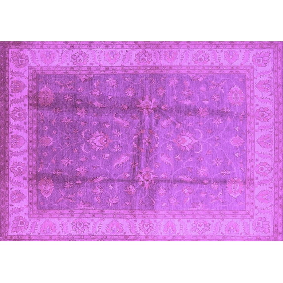 Ahgly Company Indoor Rectangle Oriental Purple Traditional Area Rugs, 6' x 9'