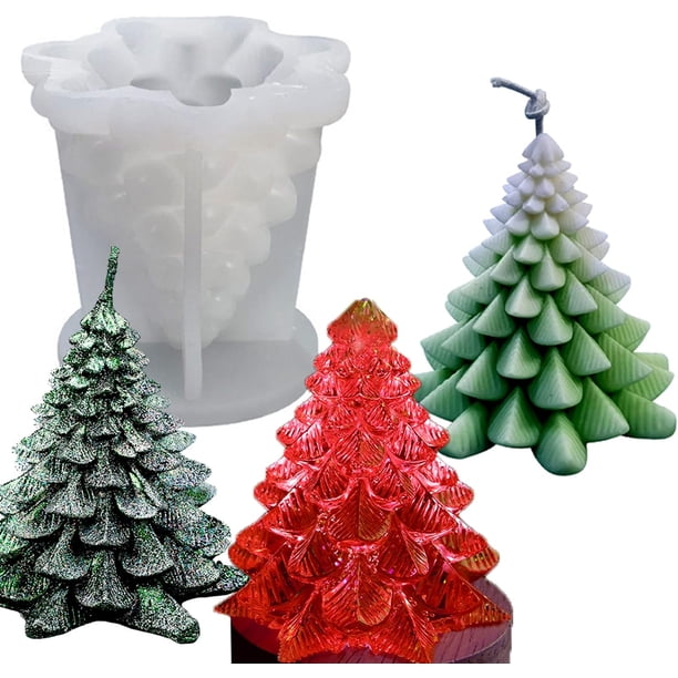 ZQYSING Molde de vela de piña de Navidad, molde de silicona de piña de Navidad 3D para hacer velas, cera de aromaterapia, resina epoxi, jabón de fundición, regalo de Navidad, decoración del hogar