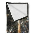 thumbnail image 2 of Boston Soft Flannel Fleece Throw Blanket, Skyline at Night with City Theme Highway Business Hour Themed Composition Print, Cozy Plush for Indoor and Outdoor Use, 50" x 60", Multicolor, by Ambesonne, 2 of 5