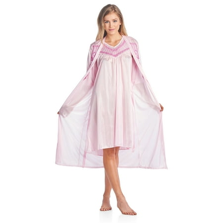 

Casual Nights Women s Satin 2 Piece Robe and Nightgown Set