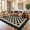Black, variant on GlowSol 8x10 Washable Area Rug, Jute Checkered Non Slip Kitchen Rug, Low Pile Easy Clean Hallway Carpet for Entryway Laundry Room, Blue