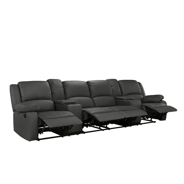 4 seat home theater recliner sofa with cup holders sale