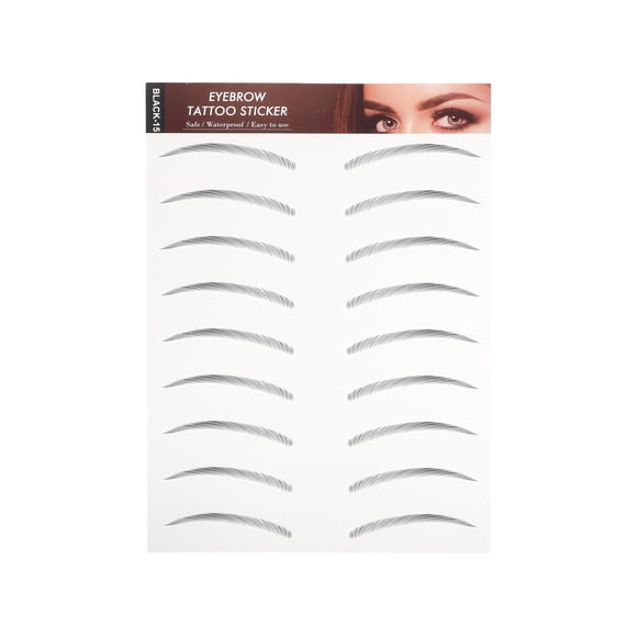Unique Bargains Tatouage Simulation Sourcils pour Femmes 1 Pce Feuilles de Saule, Noir