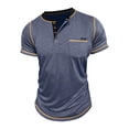 thumbnail image 4 of FRSASU Men's Henley Shirts Short Sleeve Casual Basic T-Shirts Fashion Classic Lightweight Button Tee Tops Dark Blue, 4 of 7