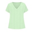 thumbnail image 4 of Weiqiqre Womens Tops Summer Business Casual Blouses V Neck Short Sleeve Shirts Hollow Out Cute Lace Tops, 4 of 5