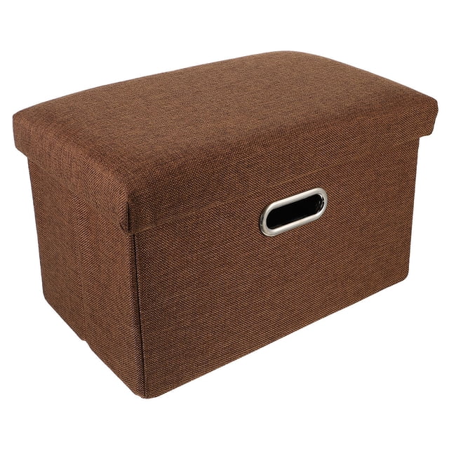 FUTUREORYY 1Pack Simple Stool Box for Living Room Coffee Color with Sponge Filling 40x25cm