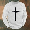 thumbnail image 2 of Sweatshirts Men Autumn Winter Part Printing Hoodless Long Sleeve Pullover Sweatshirt Hoodies Men White M, 2 of 3