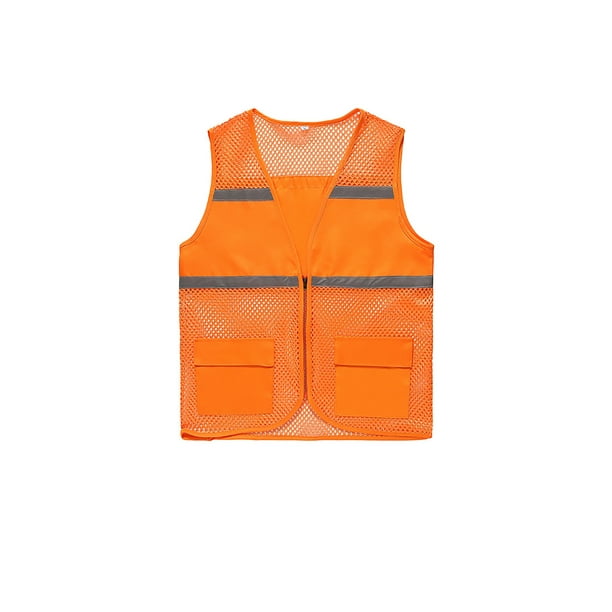 Gilet de Sécurité,(2 paquet)Gilet Réfléchissant avec 5 Poches et Fermeture  à Glissière Avant,Gilet