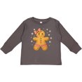 thumbnail image 3 of Inktastic Cute Gingerbread Girl with Pink Bow Christmas Boys or Girls Long Sleeve Toddler T-Shirt, 3 of 5