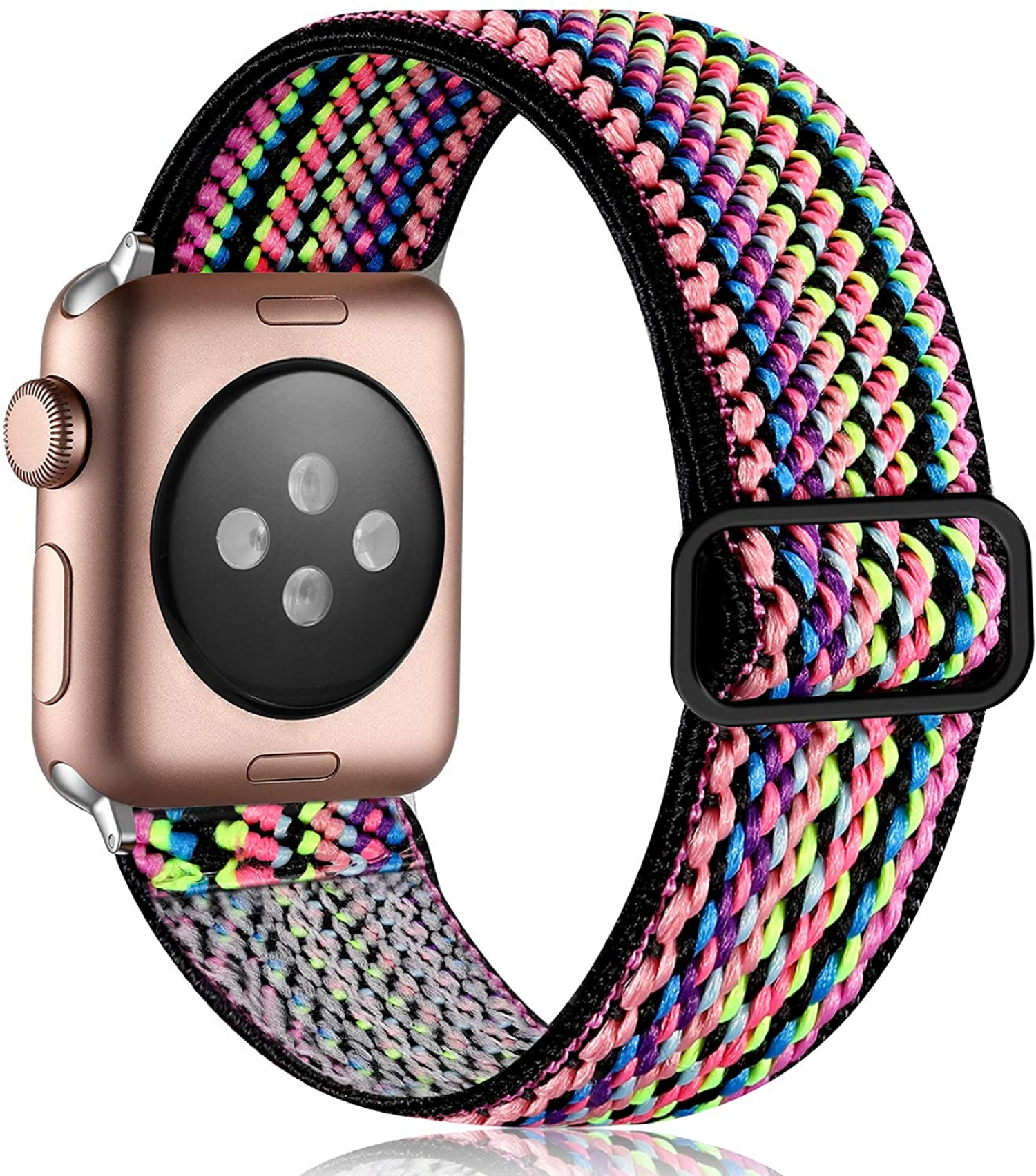 Wish Stretchy Band Compatible for Apple Watch 45mm 44mm 42mm for Women Girls, Adjust Sport Elastic Nylon Replacement Wristband for iWatch SE 5 4 3 2 1, Colorful Stripe S2365 - Walmart.com
