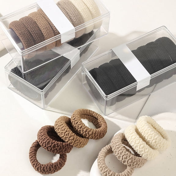 WRITWAA Thick Elastic Hair Ties Ponytail Holders Assorted Colors for Women and Girls Daily Use