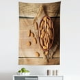 thumbnail image 1 of Almond Tapestry, Nuts in Ethnic Bowl on Wooden Grunge Table Top View Food Art Photo Print, Fabric Wall Hanging Decor for Bedroom Living Room Dorm, 5 Sizes, Apricot Camel and Ecru, by Ambesonne, 1 of 1