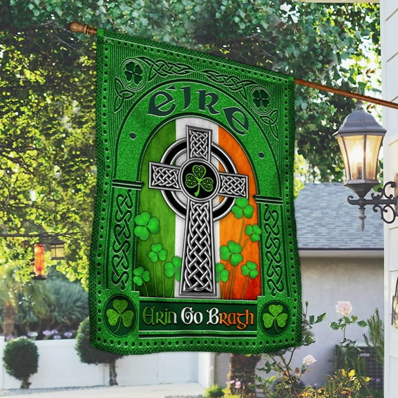 Celtic Cross Irish Flag Erin Go Bragh MLH2126F - Garden Flag (11.5" x 17.5")