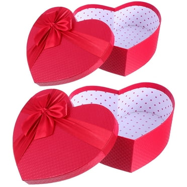ifundom 2Pcs Red Heart Shape Gift Box Valentine's Day Gift Storage Box Gift Paper Packaging Box