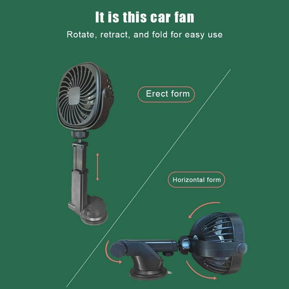 Ventilador de coche con ventosa Ventilador de pared recargable por USB Ventilador USB con rotación de 360 grados