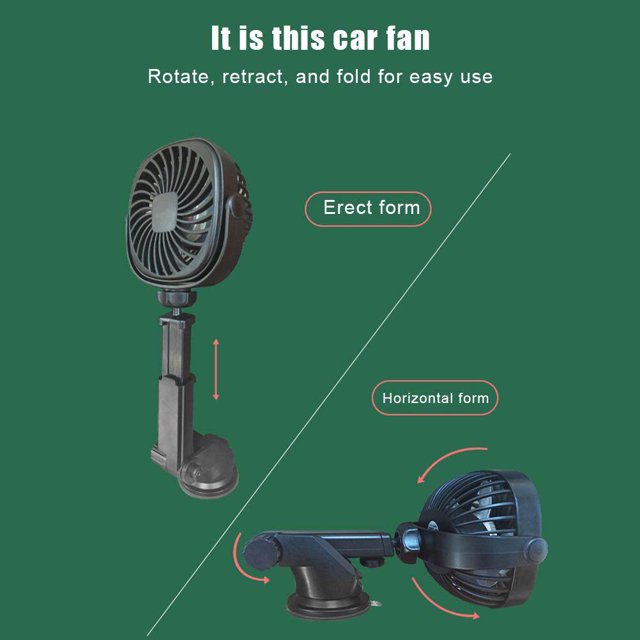 Ventilador de coche con ventosa Ventilador de pared recargable por USB Ventilador USB con rotación de 360 grados