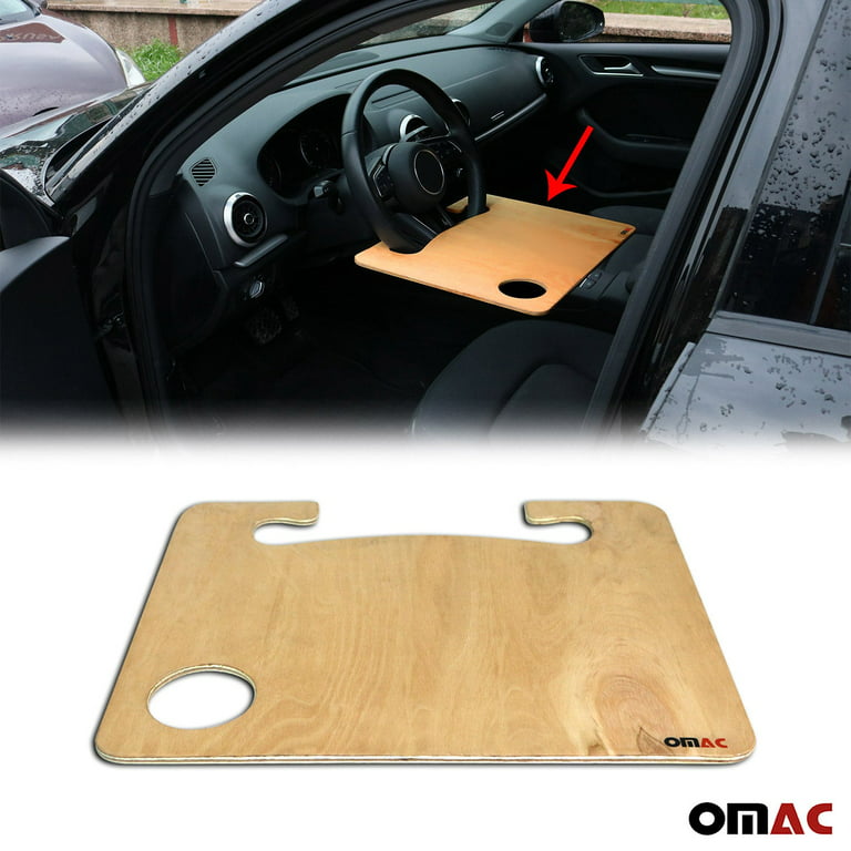 Steering Wheel Food Tray Desk with Drink Holder Wooden For Car