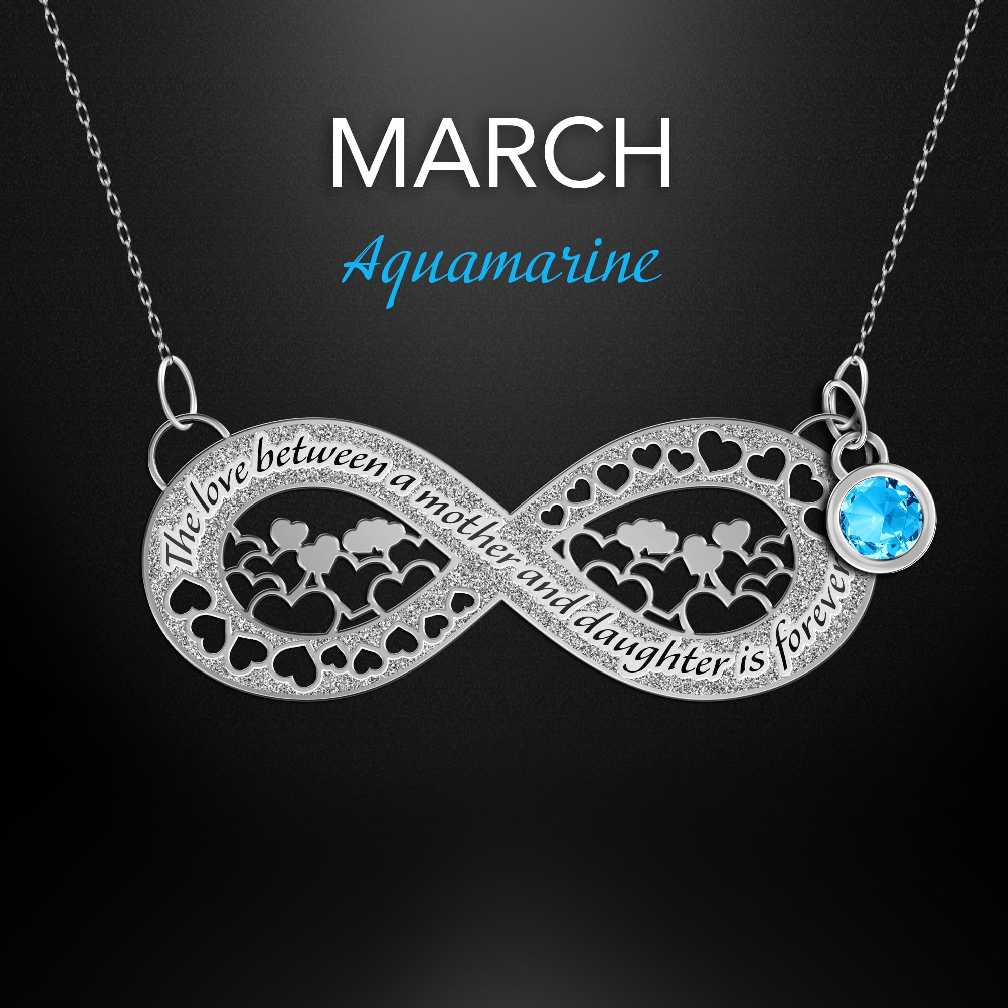 March Birthstone Charm Necklace Orignal 
