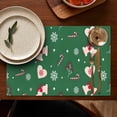 thumbnail image 5 of Green Christmas Pattern Summer Placemats Table Placemats Set Of 4-Linen Kitchen Washable Placemats Table Mats 11.8"x17.7" Non-Slip Heat Resistant, 5 of 6