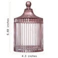 thumbnail image 3 of Beautiful Contemporary Rose Ribbed Glass Lidded Decorative Jar by Drew Barrymore, 4.09" L x 6.69" H, 3 of 6