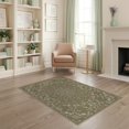 thumbnail image 2 of ODIKA 4'x6' Washable Area Rug Boho Ornamental Scroll Faded Center Distressed Border Vintage Flowing Dynamic for Dorm Room, Small Living Stain Resistant Low Profile, Easy Care, 2 of 7