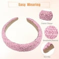 thumbnail image 4 of Unique Bargains Hair Headband Retro Style Fabric Headband for Women Girl Deep Pink 6.1"x5.31"x1.38" Wide Headband, 4 of 6