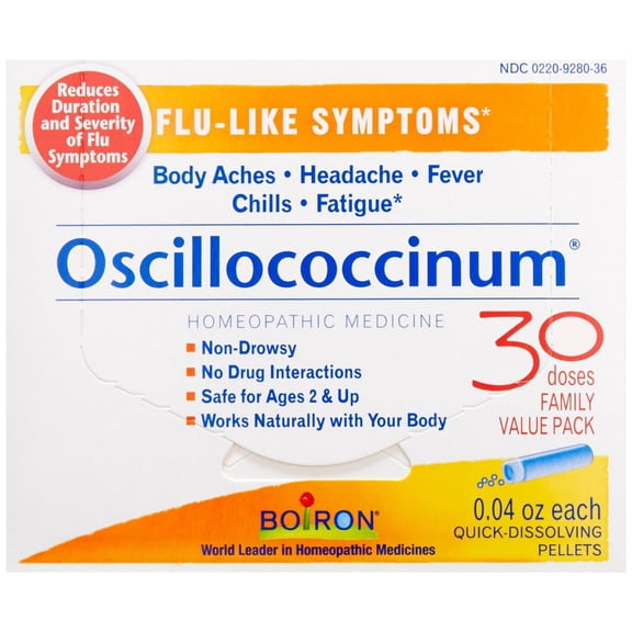Boiron Oscillococcinum Flu-like Symptoms Pellets 30 Count 0.04 Oz Each Effective