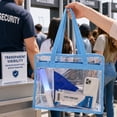 thumbnail image 4 of Clear Tote Bag Stadium Approved 12x12x6, 2 Pack Heavy Duty PVC Clear Tote with Zipper for Concerts, Work & School, Sky Blue, 4 of 8