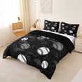 thumbnail image 3 of Erosebridal Kids Baseball Duvet Cover Set for Boys, Sports Theme Bedding Full, Black Gray, Black Reversible, 1 Duvet Cover and 2 Pillowcases (No Comforter), 3 of 5