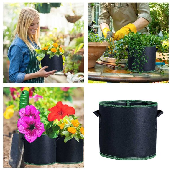 Growbag Growbag Grow Diamètre 25 cm Hauteur 22 cm Poignée de Ceinture Noir Vert Capacité d'Environ 3 Gallons Housse Canapé Mini pour Chambre Ados Housse Magasin