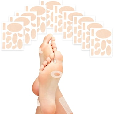 Moleskin Adhesive Pads for Feet - Blister Prevention Padding - 110 pieces - 10 Sheets of 11 Shapes(110 Pieces Total)