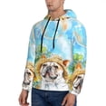 thumbnail image 3 of Goofa French Bulldog Sunflowers Bubbles for Men's Hooded Sweatshirt - Lightweight Pullover Hoodie with Kangaroo Pocket, Perfect for Everyday Wear-Large, 3 of 7