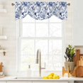 thumbnail image 4 of Tie Up Valances for Windows, White Blue Spring Floral Adjustable Valance Curtains Window Treatment for Living Room, Summer Botanical Hummingbird Rod Pocket Kitchen Curtains & Drapes 42x18 Inch, 4 of 9