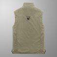 thumbnail image 2 of FGKKS Men Outdoor Vest Multi-Pocket Solid Color Fishing Director Reporter Work Waistcoat Photography Casual Vest Jacket Male, 2 of 4