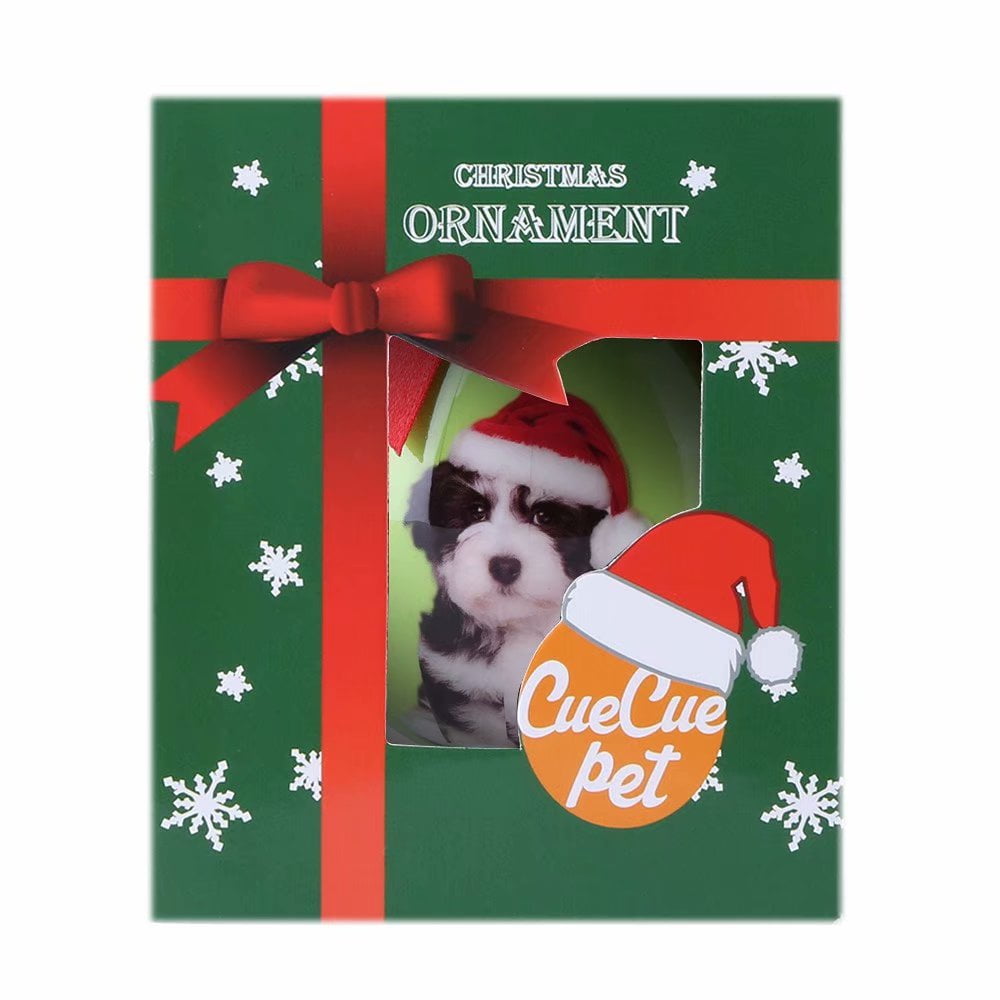 Roxie Christmas Dog Ball Ornaments Shatterproof Christmas Tree Decorations Large Hanging Ball Pendants with String for Xmas Tree, Holiday Wedding Party Decoration (GREEN)