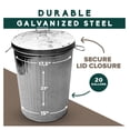 thumbnail image 2 of Metal Trash Can with Lid Outdoor 20 Gallon Galvanized Steel Garbage Bucket with Lid Silver, 2 of 6