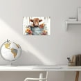 thumbnail image 4 of WFSposter Highland Cow Bathroom Wall Art Cattle Baby in Bucket Canvas Picture Cute Cow Poster Print Rustic Farmhouse Animal Flower Wall Decor (A, (12.00" x 18.00")), 4 of 6