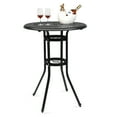 thumbnail image 2 of IVV Outdoor Bar Table, Bar Height Patio Table with 2" Umbrella Hole Patio Dining Table, Cast Aluminum Tall Outdoor Table Bistro Table Outdoor Furniture Garden Table (Black), 2 of 8