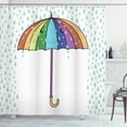 thumbnail image 1 of Ambesonne Rain Shower Curtain, Cartoon Umbrella Rainfall, 69"Wx84"L, Multicolor, 1 of 3