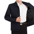 thumbnail image 3 of Timoontee Men's Classic Jacket Long Sleeve Lapel Collar Cardigan Jacket Fall Winter Casual Button Jacket Lightweight Comfy Solid Pocket Outwear Dark Blue L, 3 of 7