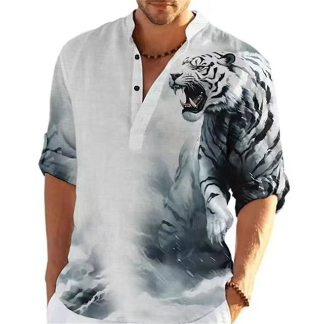 Camisa de lujo de moda para hombre, camisa de moda casual, camisa estampada de manga larga para hombre