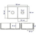 thumbnail image 4 of ALFI brand AB537-W White 32" Fluted Apron Double Bowl Fireclay Farmhouse Kitchen Sink, 4 of 12