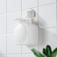 thumbnail image 2 of Accessoire de Bain Moderne, Distributeur de Savon Mural avec Installation Sans Perçage, Ventouse Réutilisable Assure une Adhérence Sécurisée pour Bouteille de Liquide dans la Salle de Bain (Blanc), 2 of 6